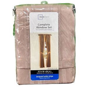 Mainstays Complete‎ Window Set Jacquard Wide Stripe Brown Stone 57" x 84"